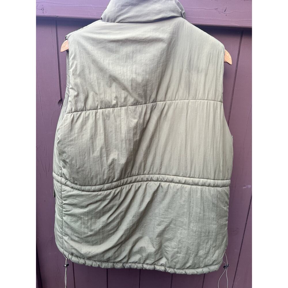 DKNY Active Hooded Vest Women Size Smalk in Full-Zip Washed Olive Green - Picture 9 of 9